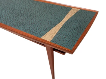 Mid-Century Modern Coffee Table with Mosaic Top by Berthold Muller, 1950s